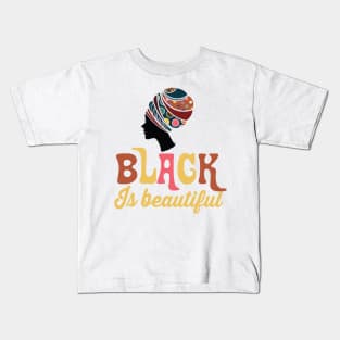 Black is Beautiful, Afro African Woman Kids T-Shirt